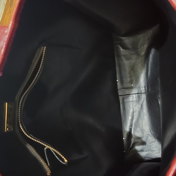 Valentino Burgundy Embossed Tote - Picture 8 of 11